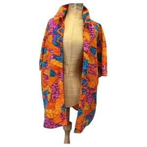 Notations‎ Resort Beach Coverup Shirt 14P Abstract Geometric Domapine Artsy Loop